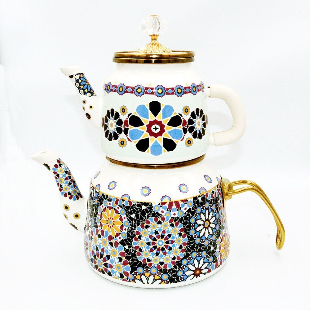 tea-pot-yellow-blue-turkish-vinatge-classic