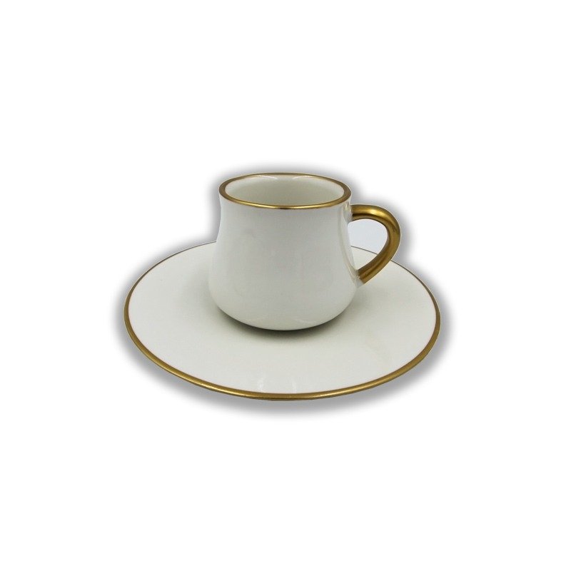 Porcelain Turkish Coffee Cups High Quality Gold Bej