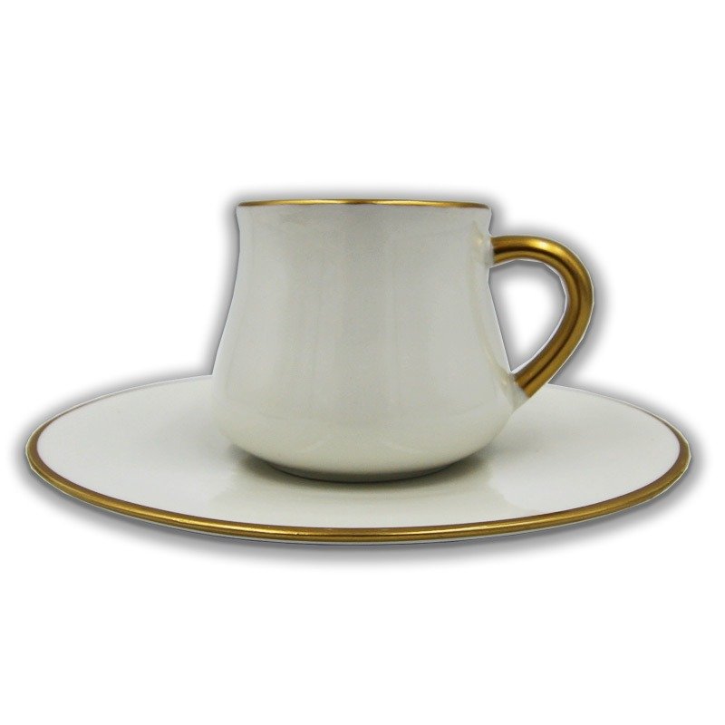 Porcelain Turkish Coffee Cups High Quality Gold Bej